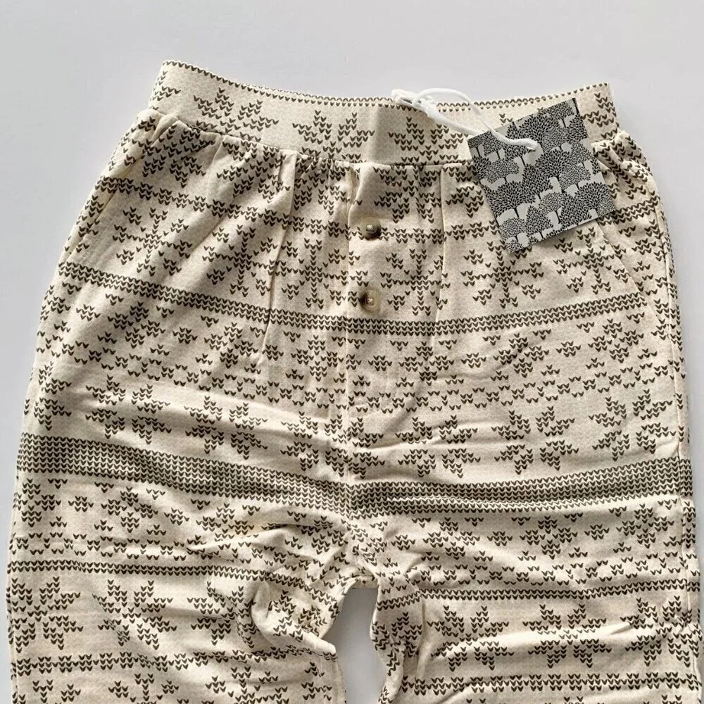 Kate Quinn Organics Fennel Nordic Snowflake Relaxed Button Pants 6 Years